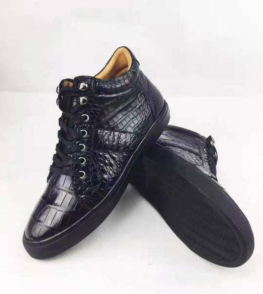 靴 crocodile leather belted hi sneaker GENUINE CROCODILE HIGH TOP SNEAKERS – Pisani Maura