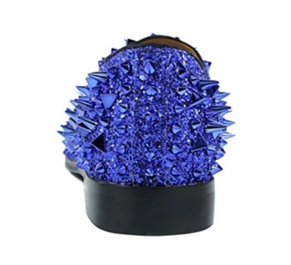 Blue Spike Prom Shoes LOAFERS 