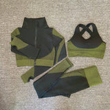 Yoga 3 pieces Set "Freedom"-Sport clothing-Pisani Maura-3PcsSetGreen-S-China-Pisani Maura