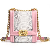 GENUINE PYTHON HANDBAG "DON'T CRY"-Handbag-Pisani Maura-pink-China-Mini(Max Length<20cm)-Pisani Maura
