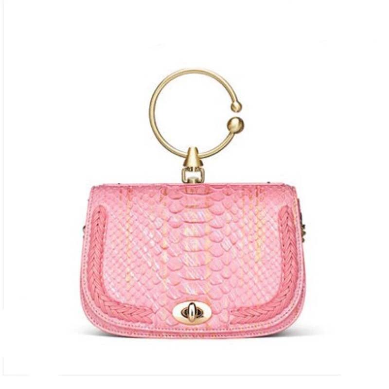 GENUINE PYTHON HANDBAG-Handbag-Pisani Maura-pink-China-(20cm<Max Length<30cm)-Pisani Maura
