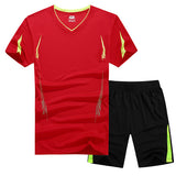 V-NECK COMPRESSION T-SHIRT SETS-Activewear-Pisani Maura-red black-XS-Pisani Maura