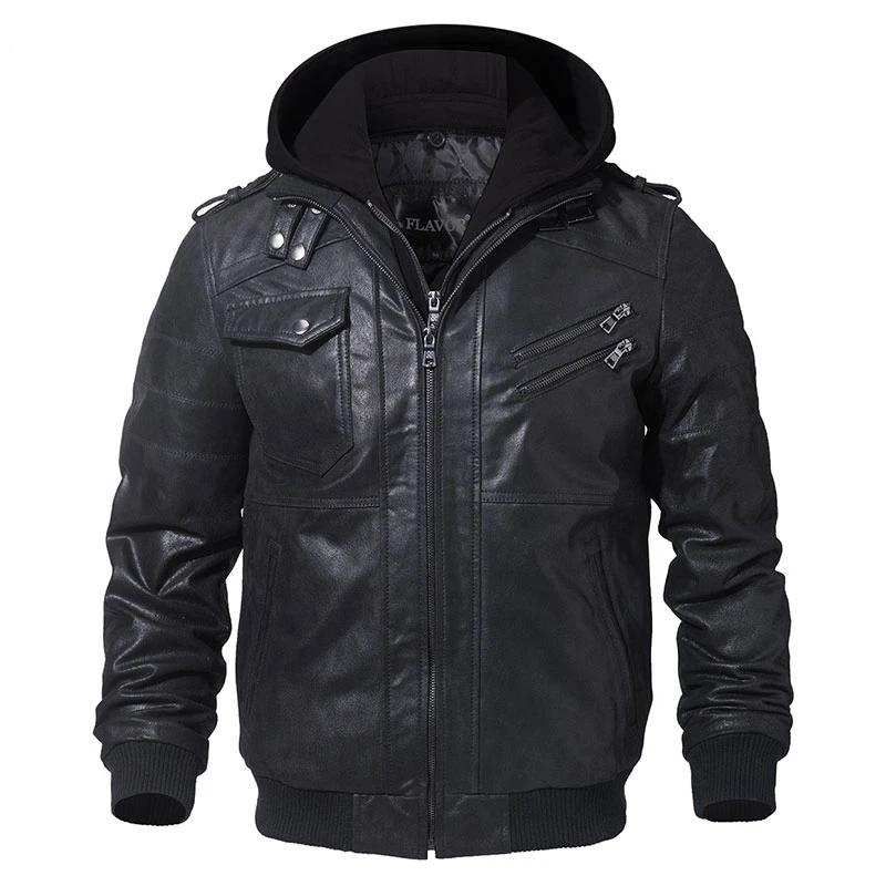 LEATHER JACKET "HOODIE"-Leather jacket-Pisani Maura-Black-XS-Pisani Maura