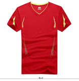 V-NECK COMPRESSION T-SHIRT SETS-Activewear-Pisani Maura-red t shirt-XS-Pisani Maura