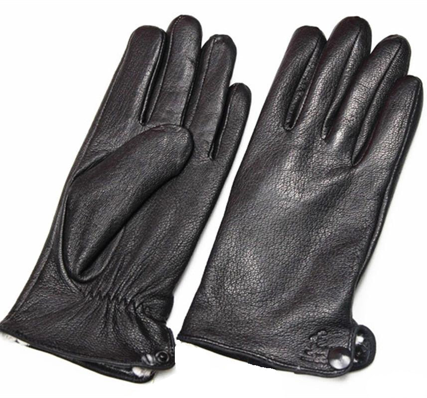 DEERSKIN LEATHER GLOVES-Gloves-Pisani Maura-Fake rabbit hairy-10.5-Pisani Maura