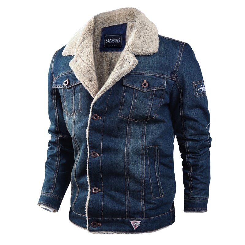 Blue Fur Denim Jacket | Clothing Point