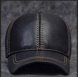 LEATHER BASEBALL CAP-Hat-Pisani Maura-black-Pisani Maura