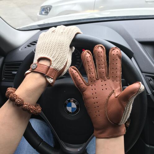 DRIVING GLOVES-Gloves-Pisani Maura-red brown-S-Pisani Maura
