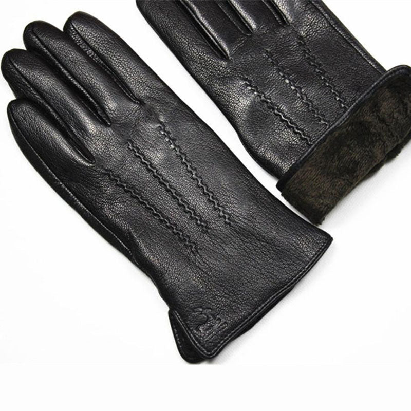DEERSKIN LEATHER GLOVES-Gloves-Pisani Maura-Velvet lining-10.5-Pisani Maura