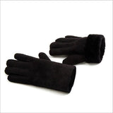 SHEEPSKIN LEATHER GLOVES-Gloves-Pisani Maura-Black-Men 26x13cm-Pisani Maura