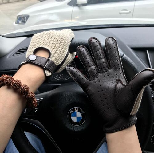 DRIVING GLOVES-Gloves-Pisani Maura-Dark brown-S-Pisani Maura