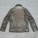 LEATHER JACKET "BIKER"-Leather jacket-Pisani Maura-Vintage Brown-XS-China-Pisani Maura