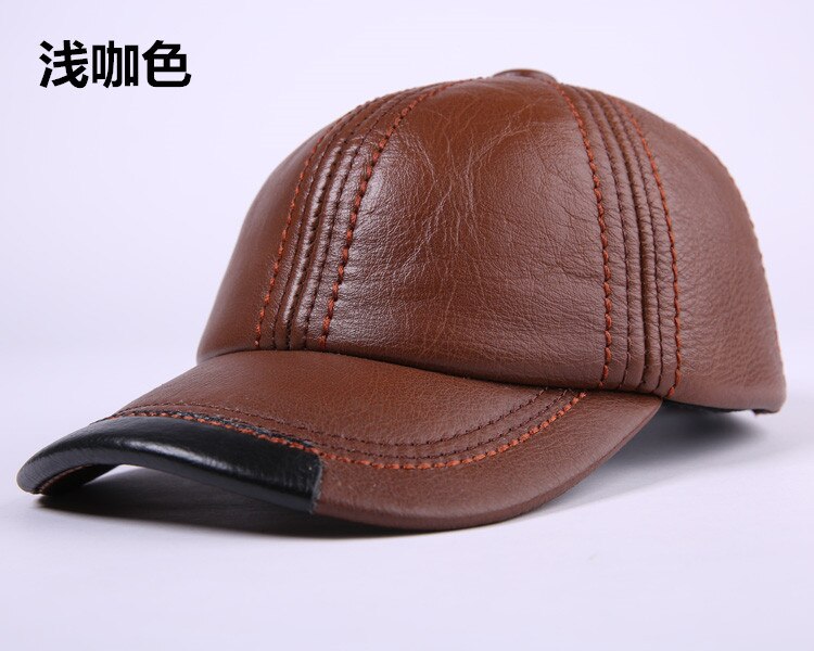 LEATHER BASEBALL CAP-Hat-Pisani Maura-light brown-adjustable-Pisani Maura