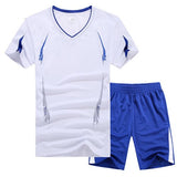 V-NECK COMPRESSION T-SHIRT SETS-Activewear-Pisani Maura-white set-XS-Pisani Maura