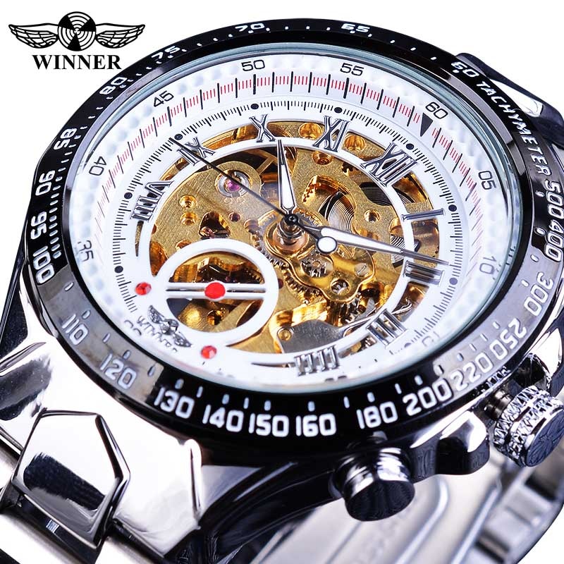 AUTOMATIC WATCH "WINNER"-Watches-Pisani Maura-New White Golden-China-Pisani Maura