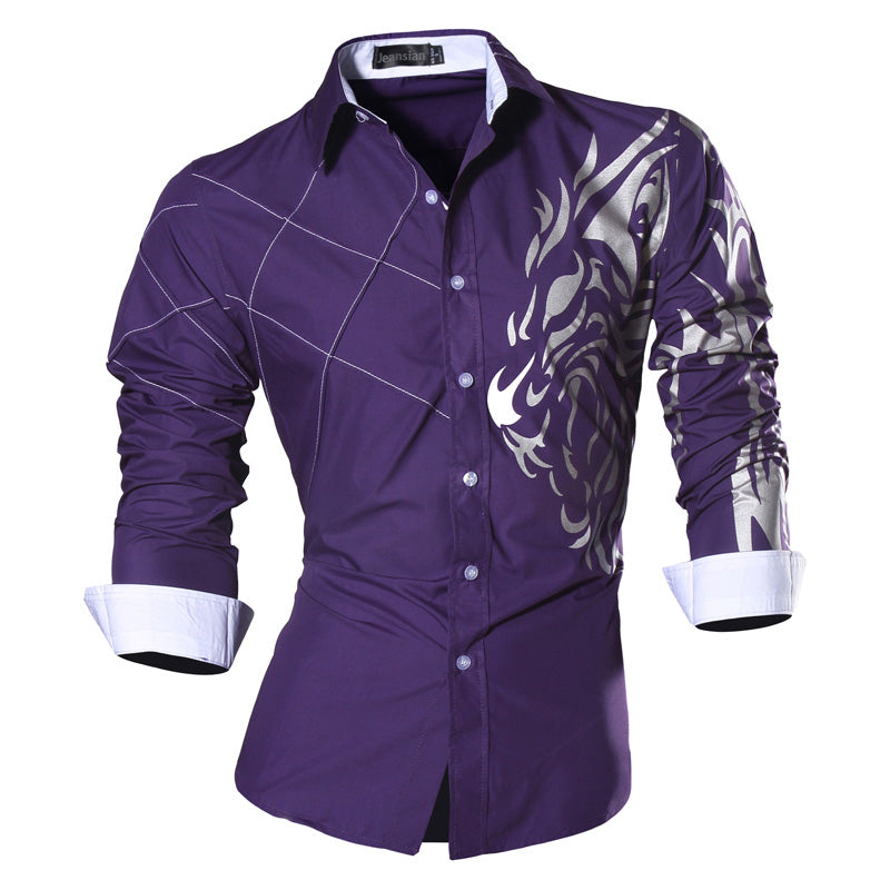 CLASSIC SHIRT "DRAGON"-Shirt-Pisani Maura-Purple-S-Pisani Maura