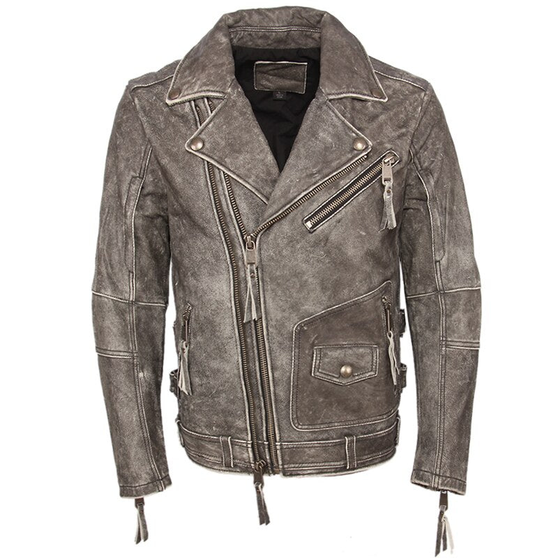 LEATHER JACKET "SPELL BOUND"-Leather jacket-Pisani Maura-Vintage Grey-XS-China-Pisani Maura
