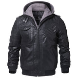 LEATHER JACKET "HOODIE"-Leather jacket-Pisani Maura-Black Gray-XS-Pisani Maura