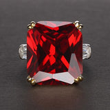 Silver Ring "Squared"-Jewelry-Pisani Maura-5-Red-Pisani Maura