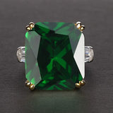 Silver Ring "Squared"-Jewelry-Pisani Maura-5-Green-Pisani Maura
