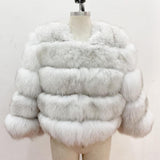 Fox Genuine Fur Coat "Original"-Fur coat-Pisani Maura-50cm sleeves-S-Pisani Maura