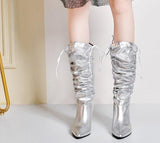 Boots Hi-Heels "Creast"-Boots-Pisani Maura-silver-35-Pisani Maura
