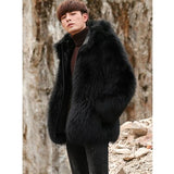 Fox Fur & Beaver Genuine Fur Coat "Stylish"-Fur coat-Pisani Maura-Black-XS-Pisani Maura