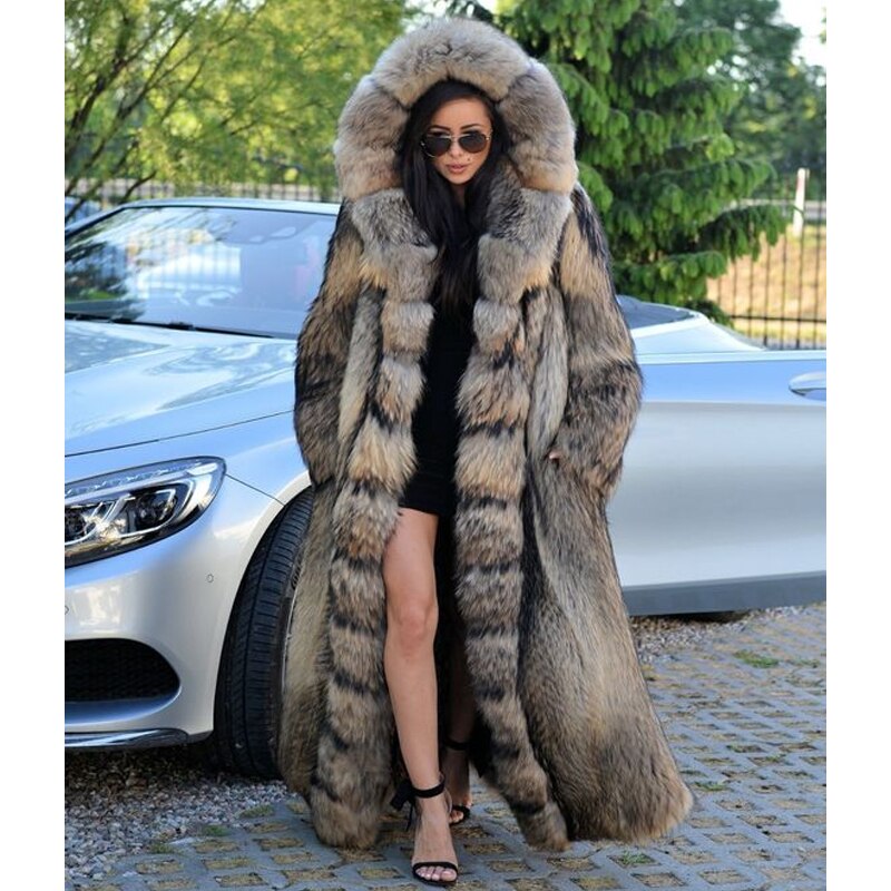 Genuine Raccoon Fur coat 