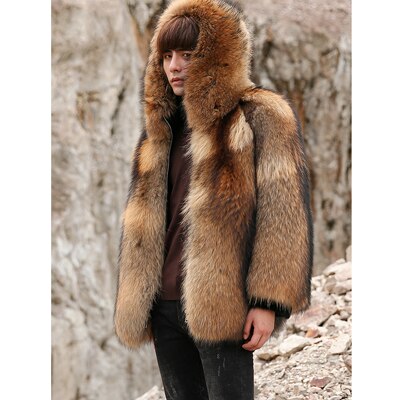 Fox Fur & Beaver Genuine Fur Coat "Stylish"-Fur coat-Pisani Maura-Brown-XS-Pisani Maura