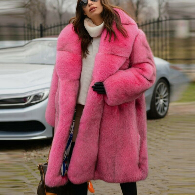 Genuine Fox Fur Coat "Erotika"-Fur coats-Pisani Maura-Length 100cm-Bust S 88cm-Pisani Maura
