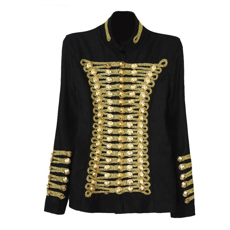 Embroidered Jacket "Love Wars"-Jackets-Pisani Maura-Black gold buckle-S-Pisani Maura