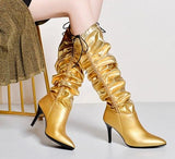 Boots Hi-Heels "Creast"-Boots-Pisani Maura-gold-35-Pisani Maura
