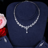 Silver Necklace & Earrings "Laurel"-Jewelry-Pisani Maura-White-45 cm-Pisani Maura