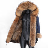 Fox Genuine Fur Parka "Rich"-Fur parka-Pisani Maura-navy blue nature-S-Pisani Maura
