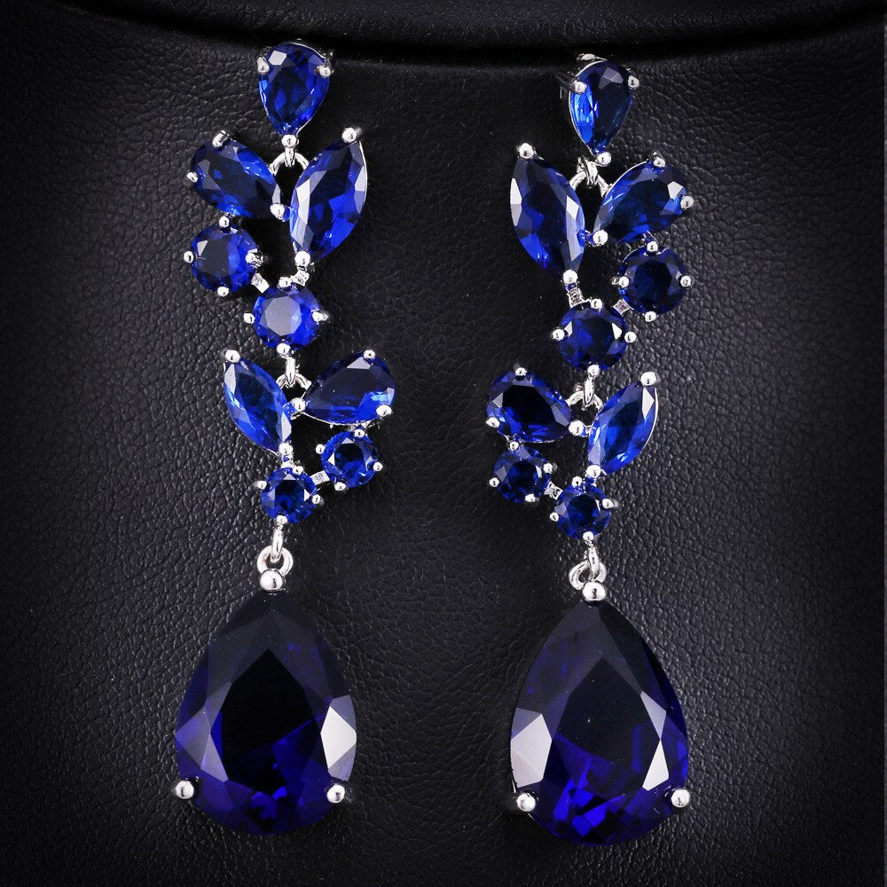 Silver Earrings "Tear Drops"-Jewelry-Pisani Maura-Blue-Pisani Maura