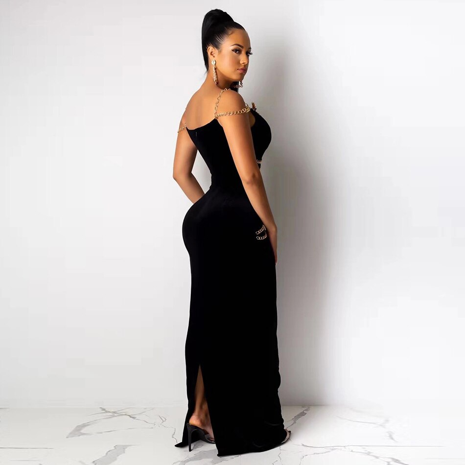 Dress Chained Black Long Dress / S Dress Chained Black Long Dress / S