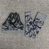 Yoga 3 pieces Suit "Camouflage"-Sport clothing-Pisani Maura-bra black set 2pcs-S-China-Pisani Maura