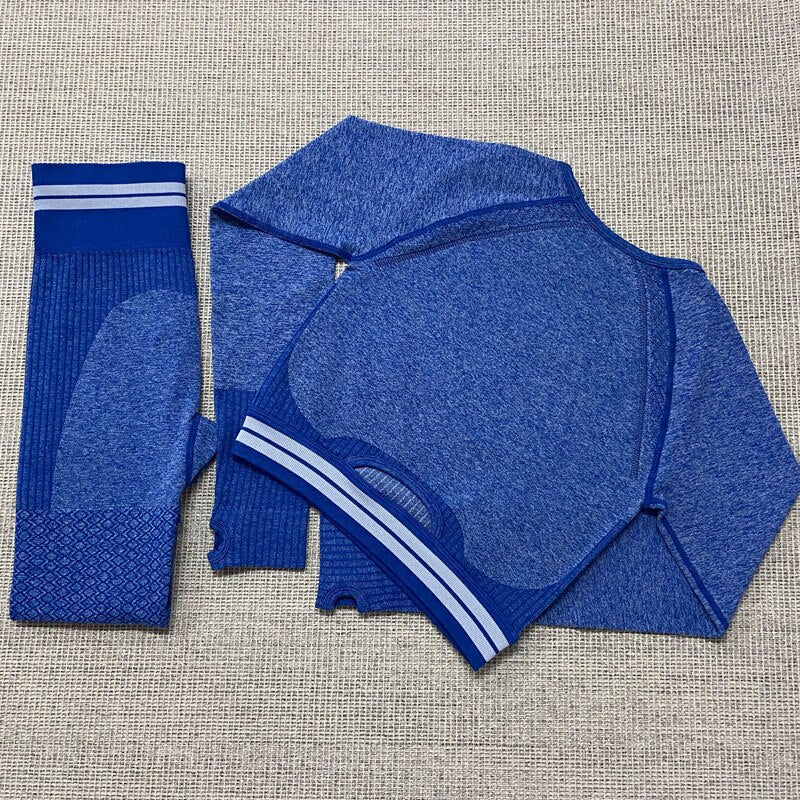 Yoga 4 pieces Suit "Brave"-Sport clothing-Pisani Maura-Blue long set 2pcs-XS-China-Pisani Maura
