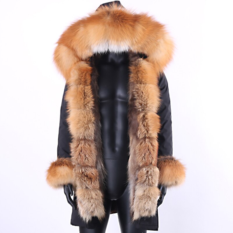 Fox Genuine Fur Parka "Rich"-Fur parka-Pisani Maura-black nature gold-S-Pisani Maura