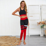 Yoga 2 Pieces Set "Bumblebee"-Sport clothing-Pisani Maura-red set 2pcs-S-China-Pisani Maura