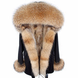 Fox Parka "Stylish"-Fur parka-Pisani Maura-black nature fur C-S-Pisani Maura