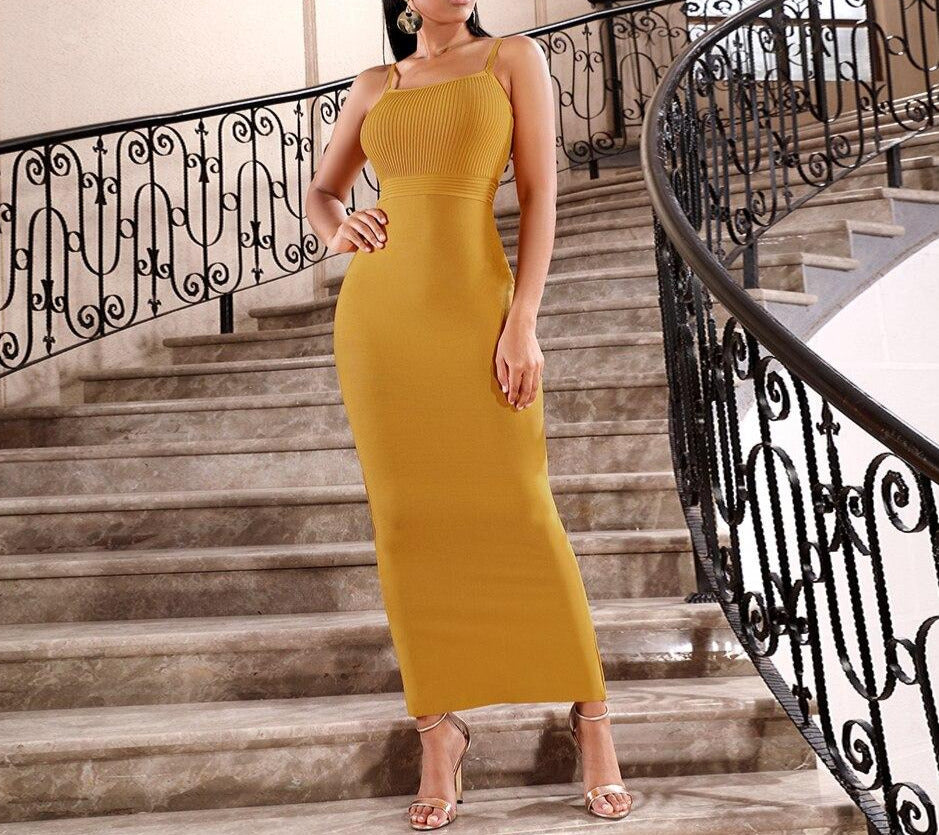 Bandage Dress "Celebrity"-Dress-Pisani Maura-Yellow-XS-Pisani Maura