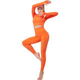 Jogging 2 pieces Set "Freedom"-Sport clothing-Pisani Maura-Orange Shirt Legging-S-Pisani Maura