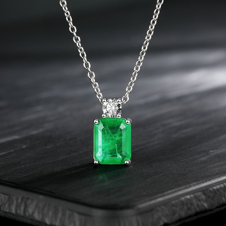 Silver Necklace "Style"-Jewelry-Pisani Maura-Green-45 CM-Pisani Maura