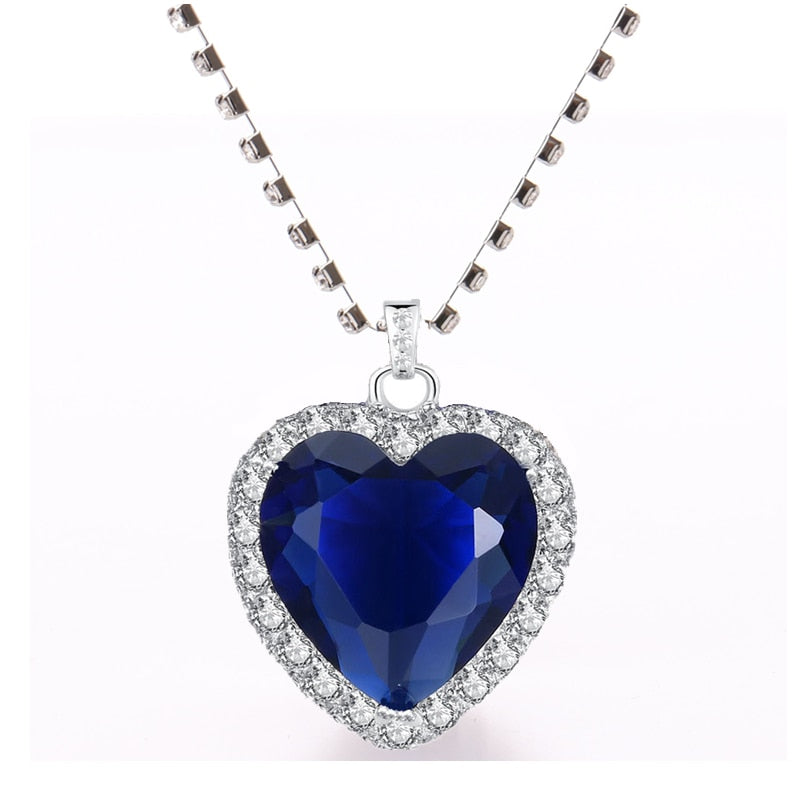 Necklace "Ocean Heart"-Jewelry-Pisani Maura-Blue-royal blue-45cm-Pisani Maura