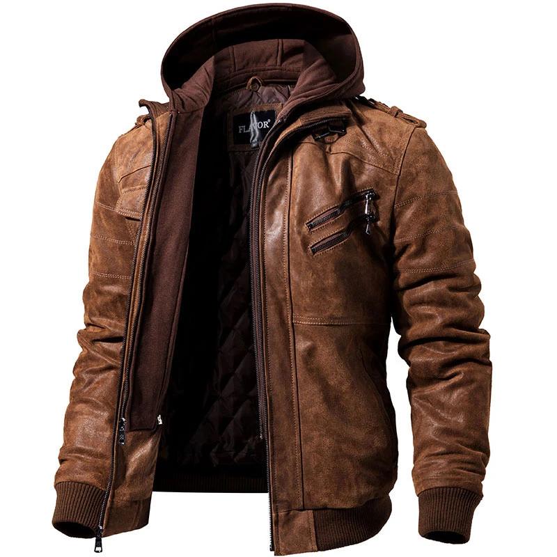 LEATHER JACKET "HOODIE"-Leather jacket-Pisani Maura-Pisani Maura