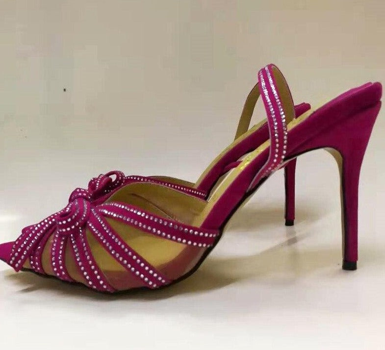 Sandals Hi-Heels "Crystals"-Sandals-Pisani Maura-Purple-35-Pisani Maura