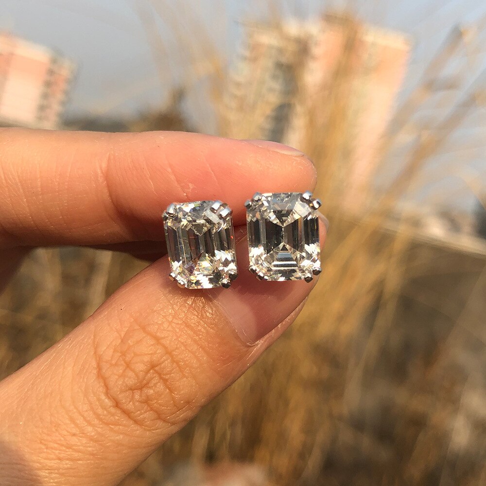 Silver Earrings "Square"-Jewelry-Pisani Maura-White-Pisani Maura
