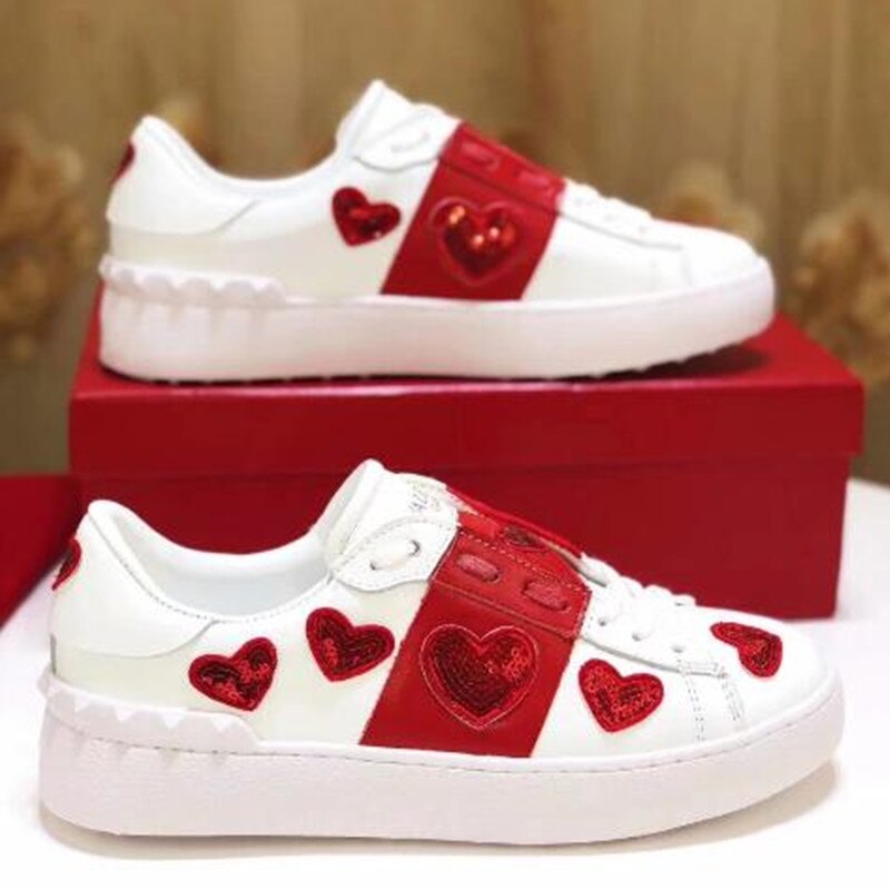 Low Top sneakers " All out Love"-Sneakers-Pisani Maura-Red-34-Pisani Maura