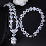 Silver Necklace, Earrings & bracelet "Pearls"-Jewelry-Pisani Maura-White-45 cm-Pisani Maura